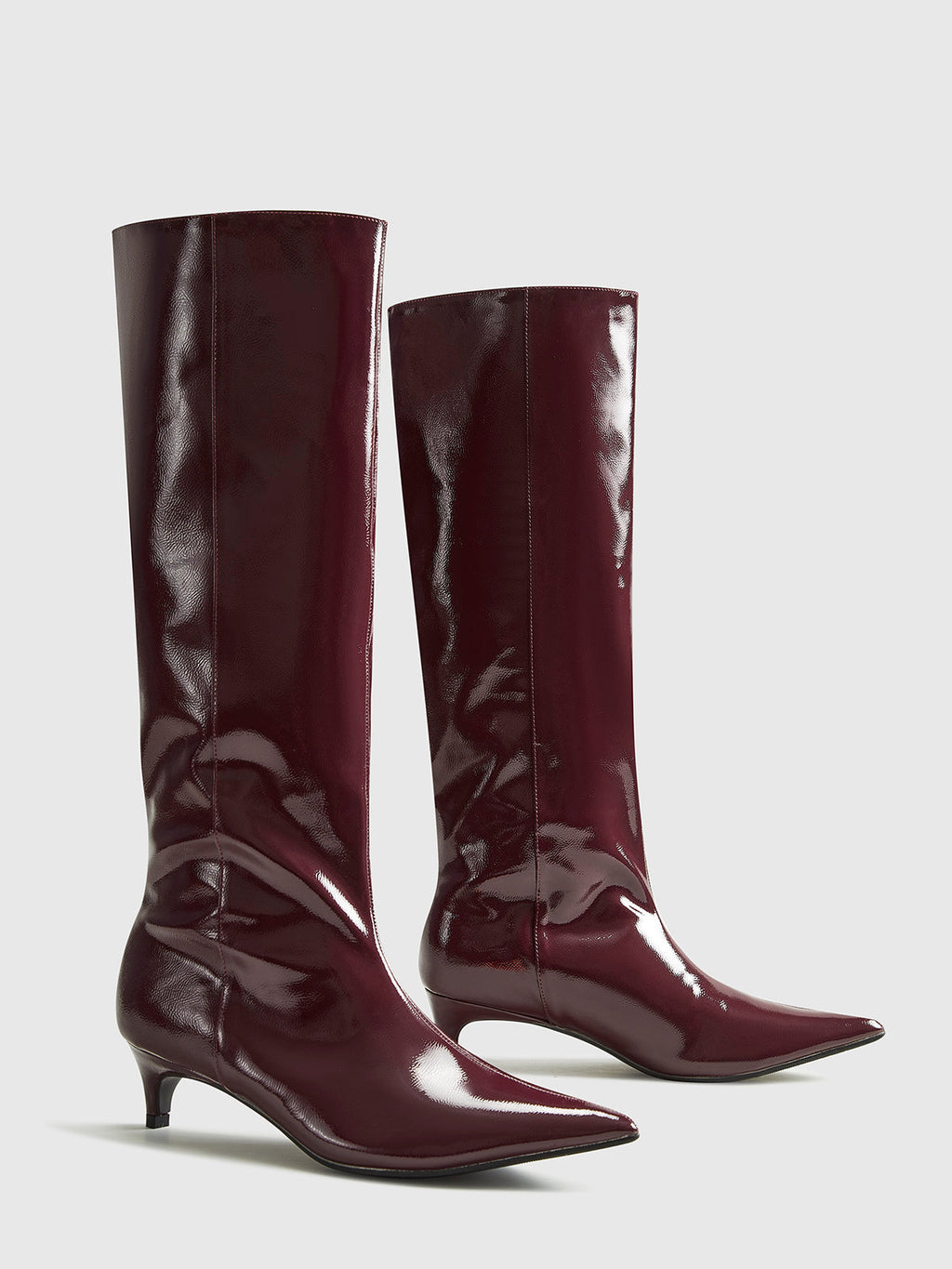 Hallie | Elegant Kitten Heel Knee High Boots