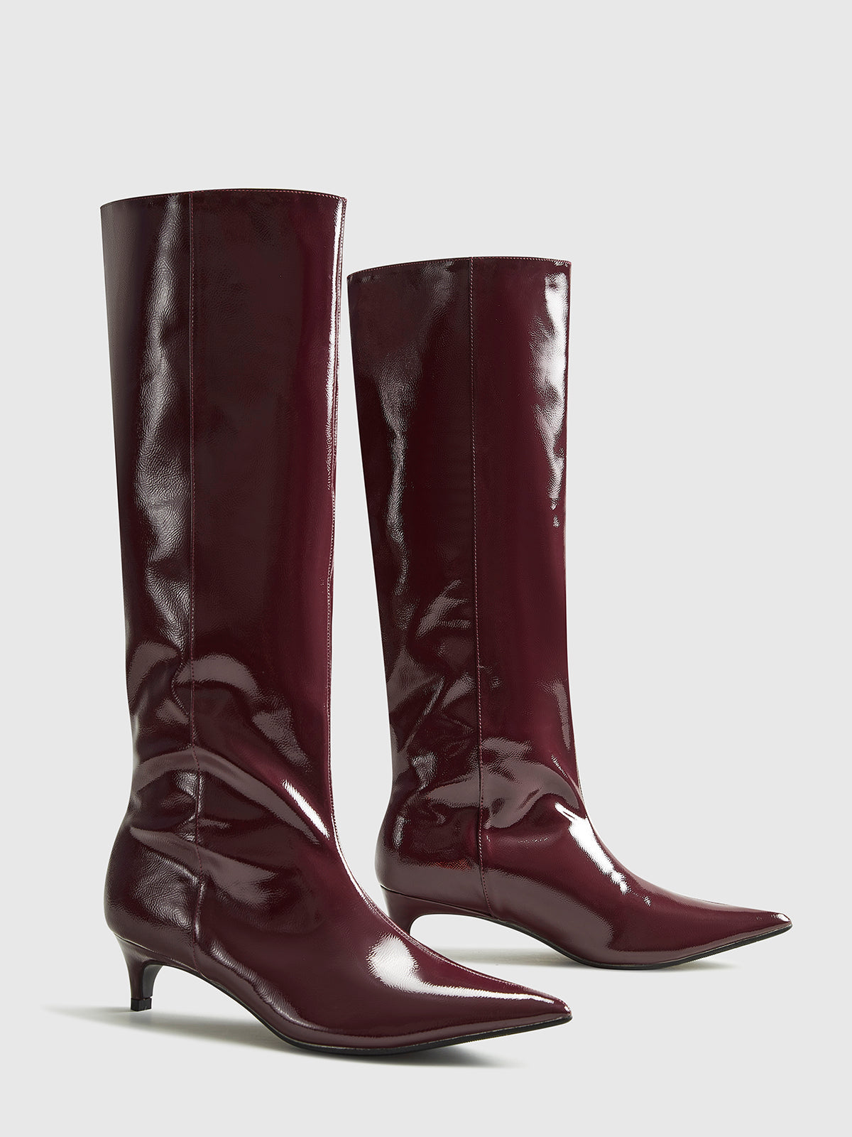 Hallie | Elegant Kitten Heel Knee High Boots
