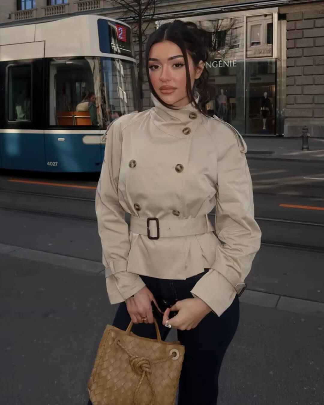Hallie | Timeless Cropped Belted Trench Coat