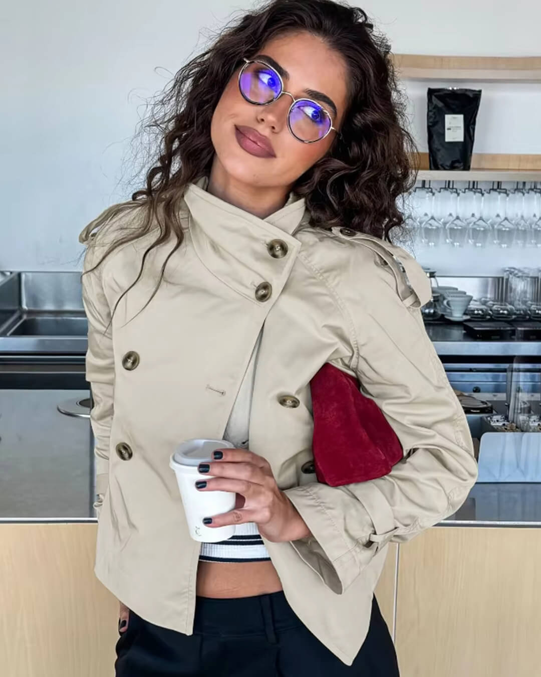 Hallie | Timeless Cropped Belted Trench Coat