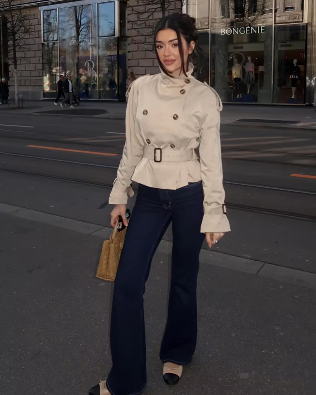 Hallie | Timeless Cropped Belted Trench Coat