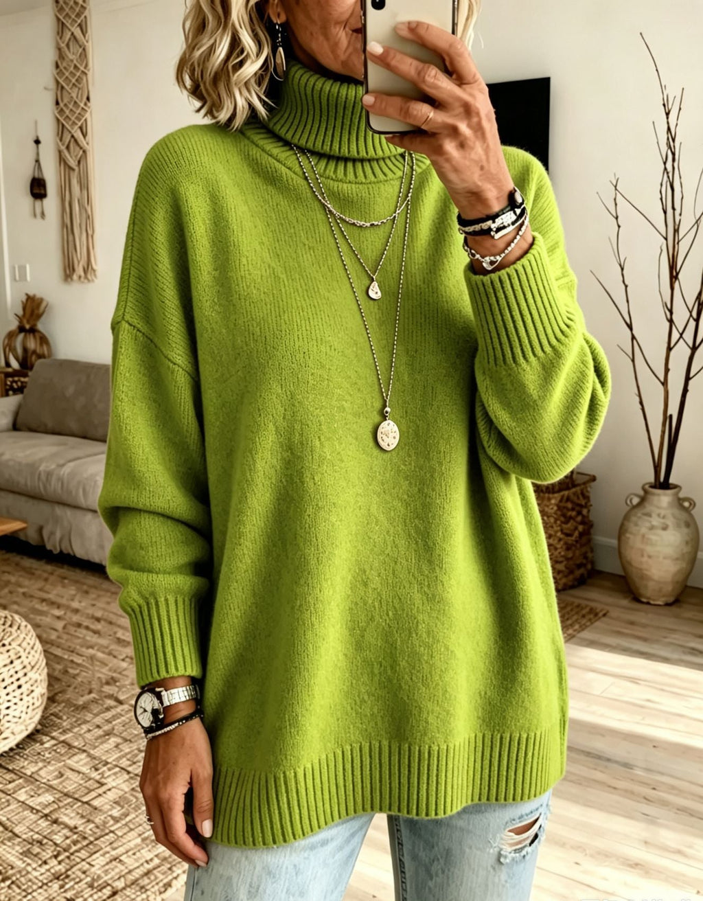 Hannah | Relaxed Oversized Ribbed Turtleneck Sweater