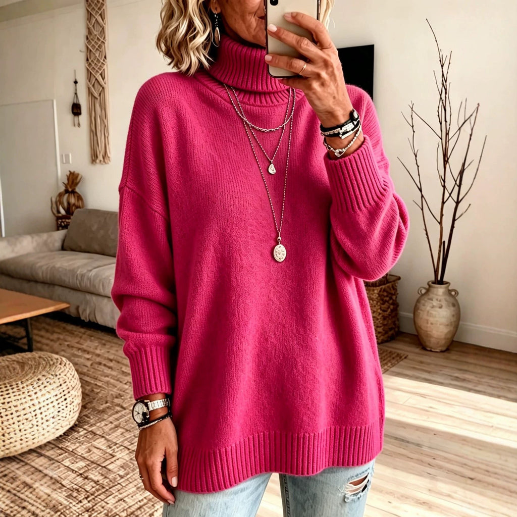 Hannah | Relaxed Oversized Ribbed Turtleneck Sweater