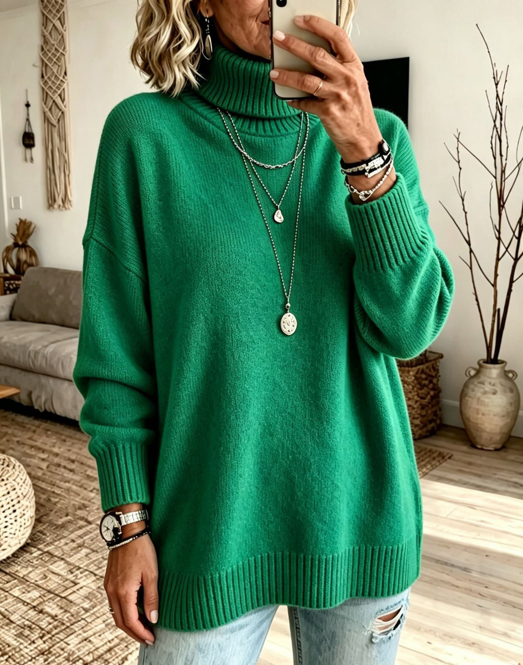 Hannah | Relaxed Oversized Ribbed Turtleneck Sweater