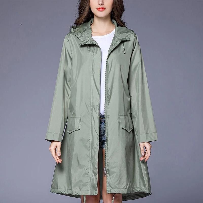 Harper | Polished Longline Hooded Waterproof Jacket