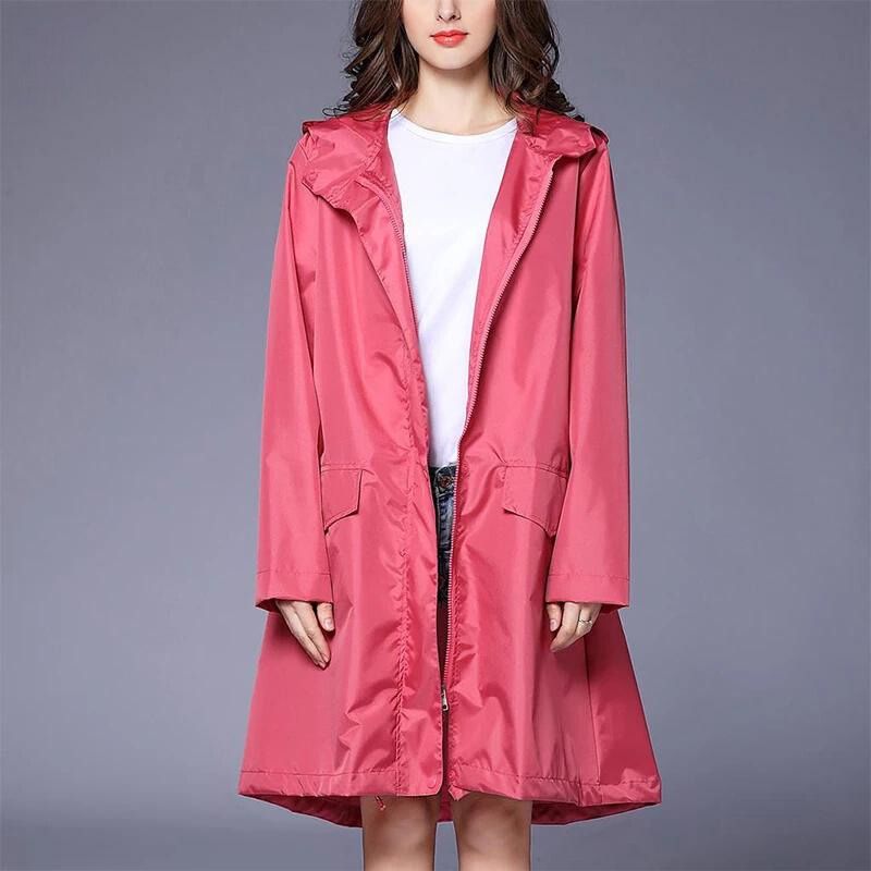 Harper | Polished Longline Hooded Waterproof Jacket