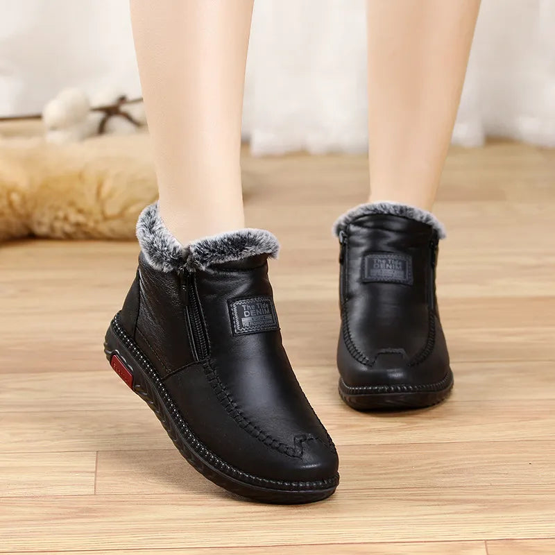 Harper | Refined Waterproof Boots with Fur-Trim Ankle Cuff