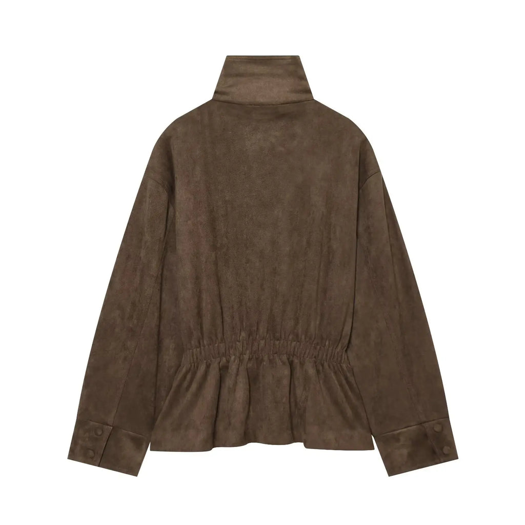 Harriet | Polished Belted Stand-Collar Faux Fur Coat