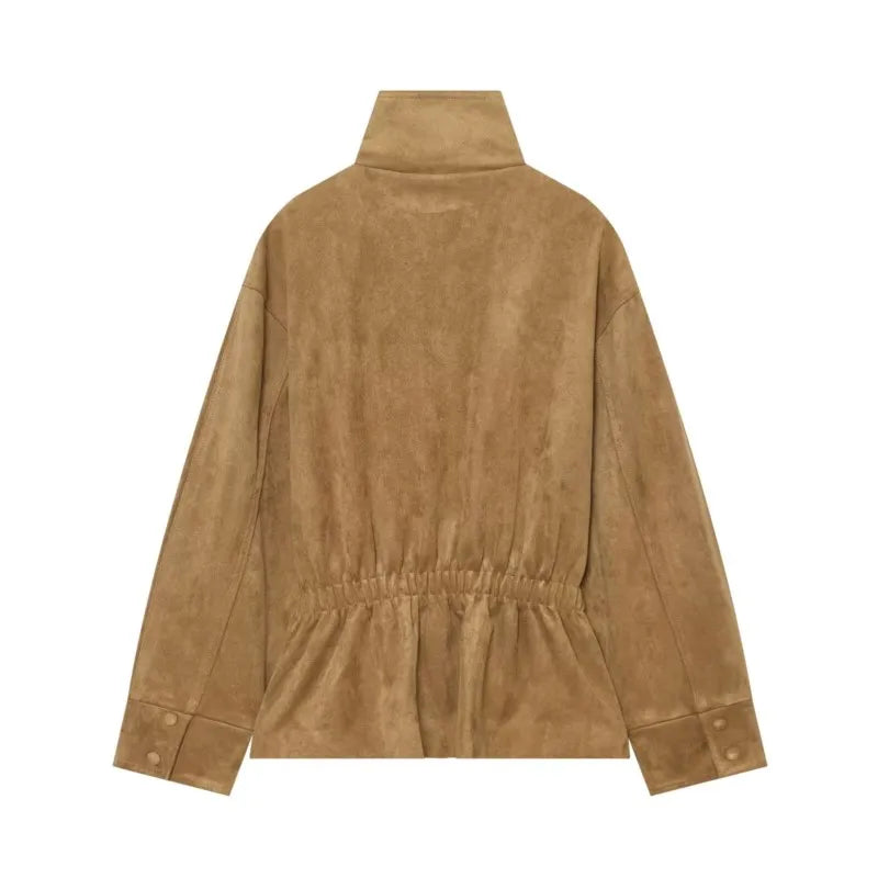 Harriet | Polished Belted Stand-Collar Faux Fur Coat