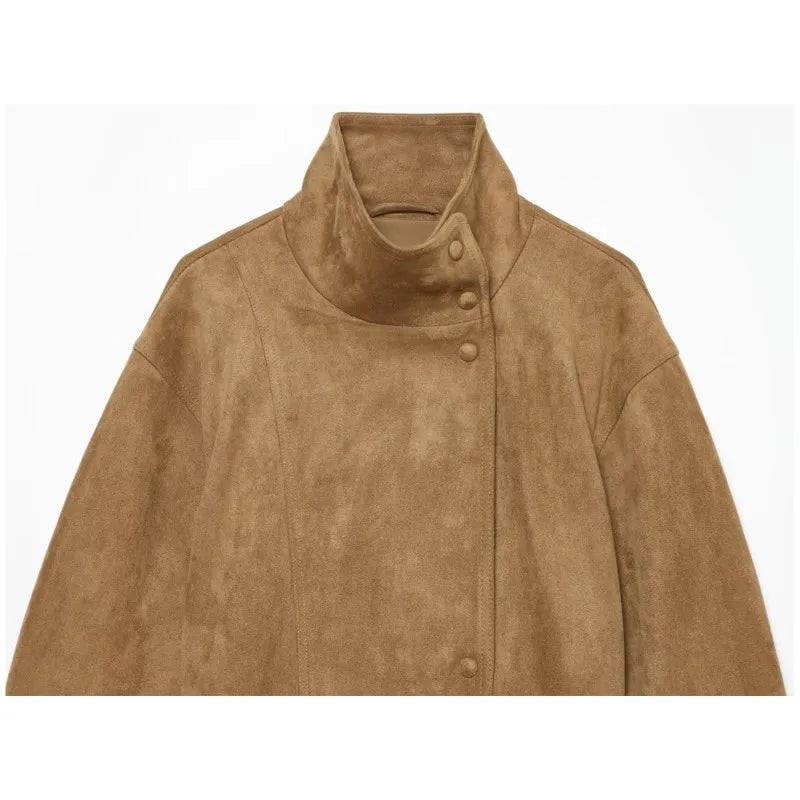 Harriet | Polished Belted Stand-Collar Faux Fur Coat