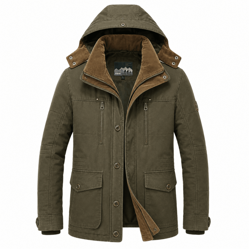 Harrison | Cosy Hooded Mens Parka Jacket with Multi-Pocket Design