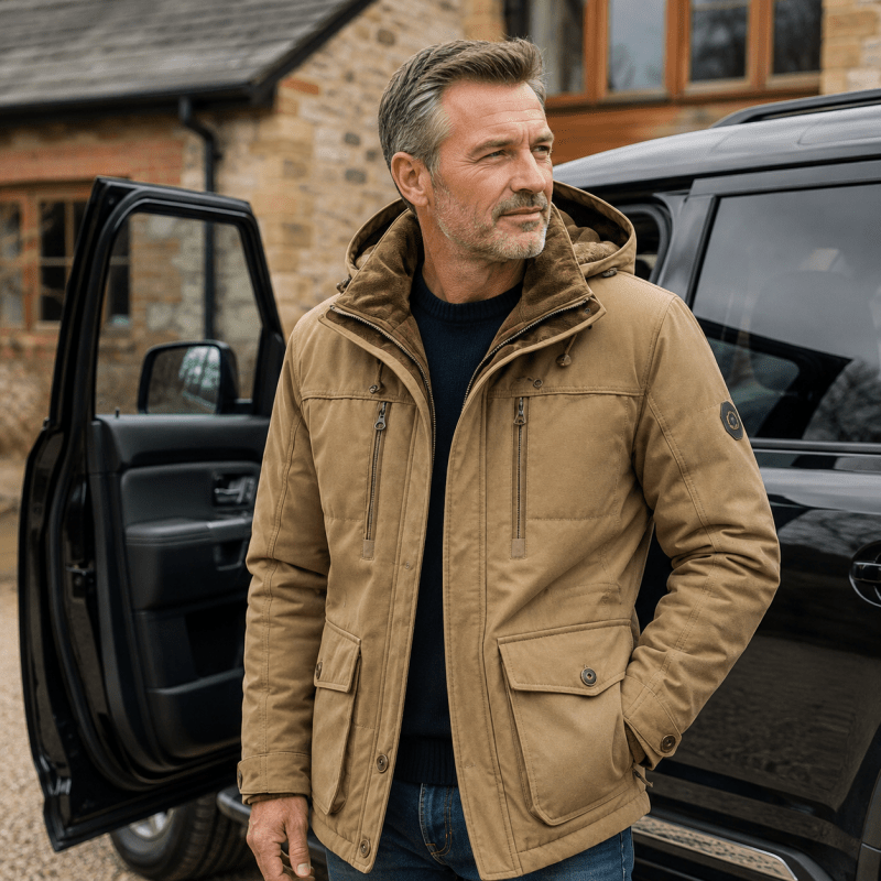 Harrison | Cosy Hooded Mens Parka Jacket with Multi-Pocket Design