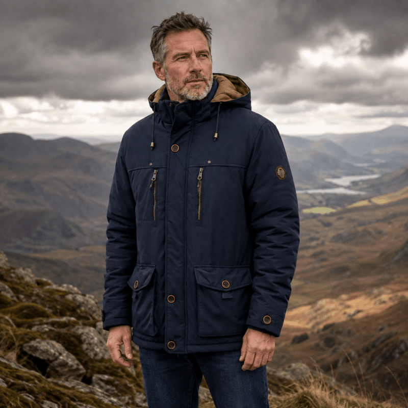 Harrison | Cosy Hooded Mens Parka Jacket with Multi-Pocket Design