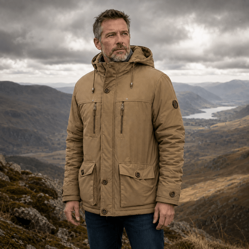 Harrison | Cosy Hooded Mens Parka Jacket with Multi-Pocket Design
