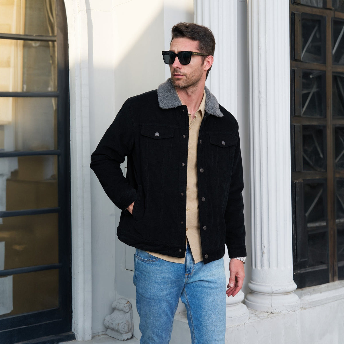 Harrison | Ribbed Mens Sherpa Jacket