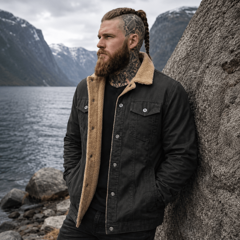 Harry | Classic Borg Collar Mens Sherpa Jacket