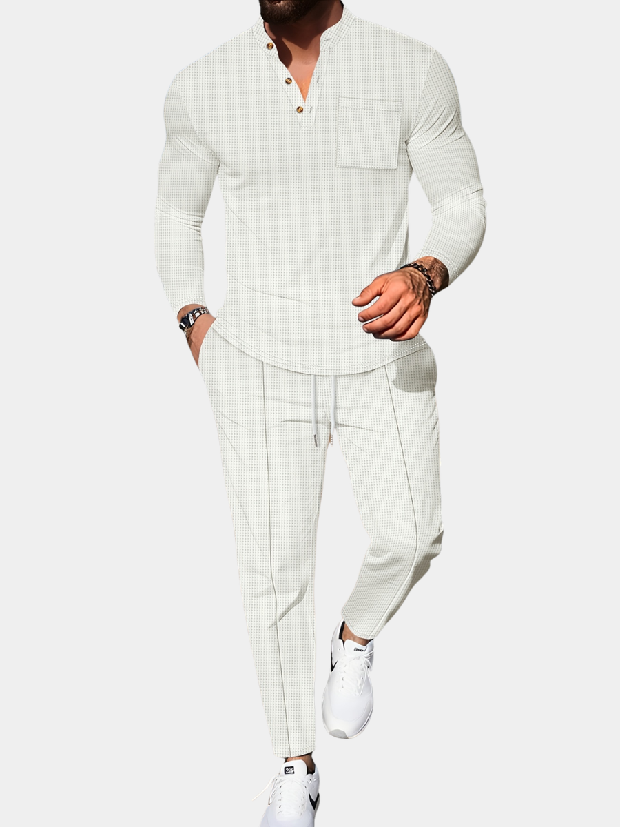 Harry | Elegant Textured Two Piece Tracksuit Set