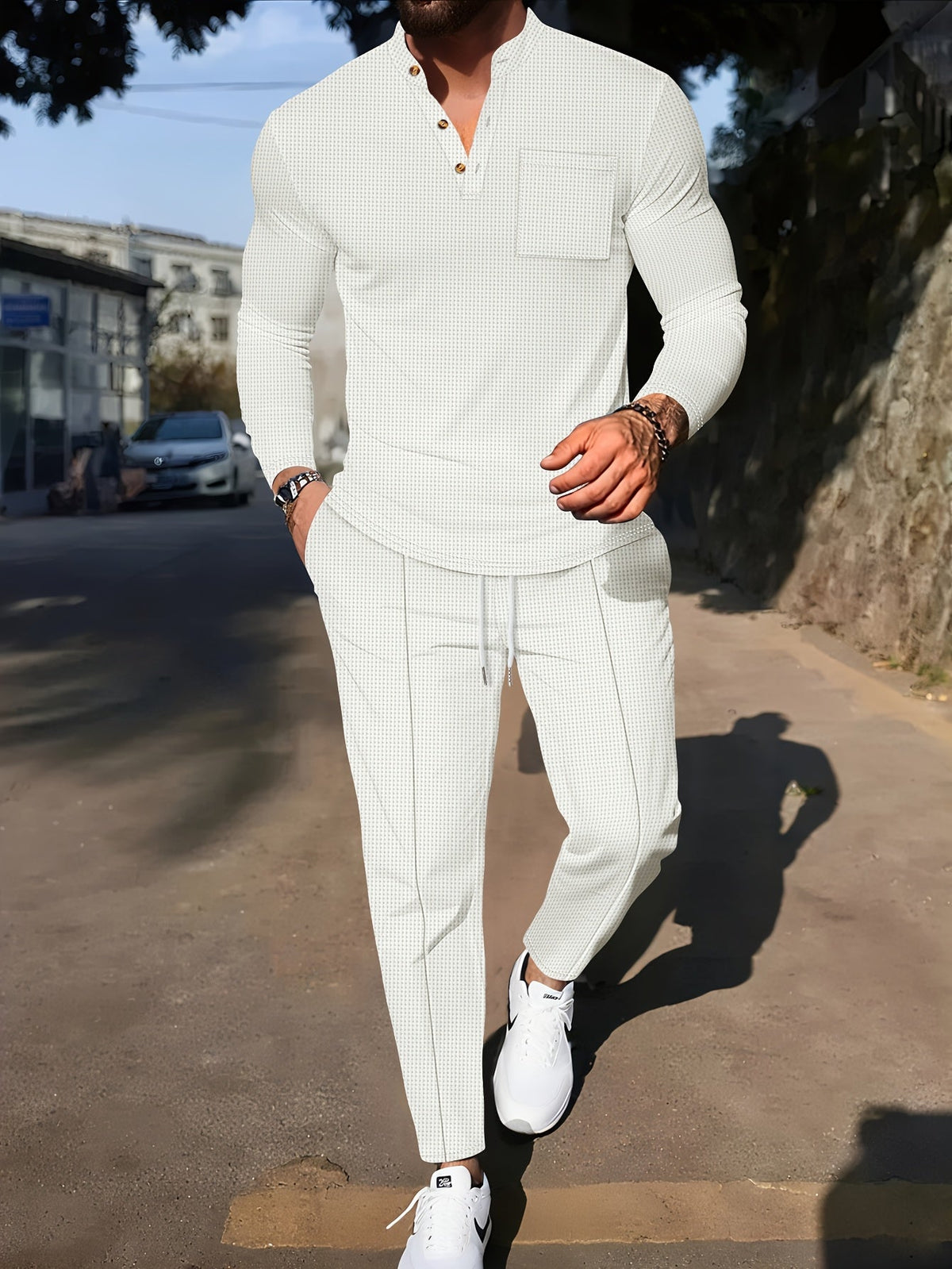 Harry | Elegant Textured Two Piece Tracksuit Set
