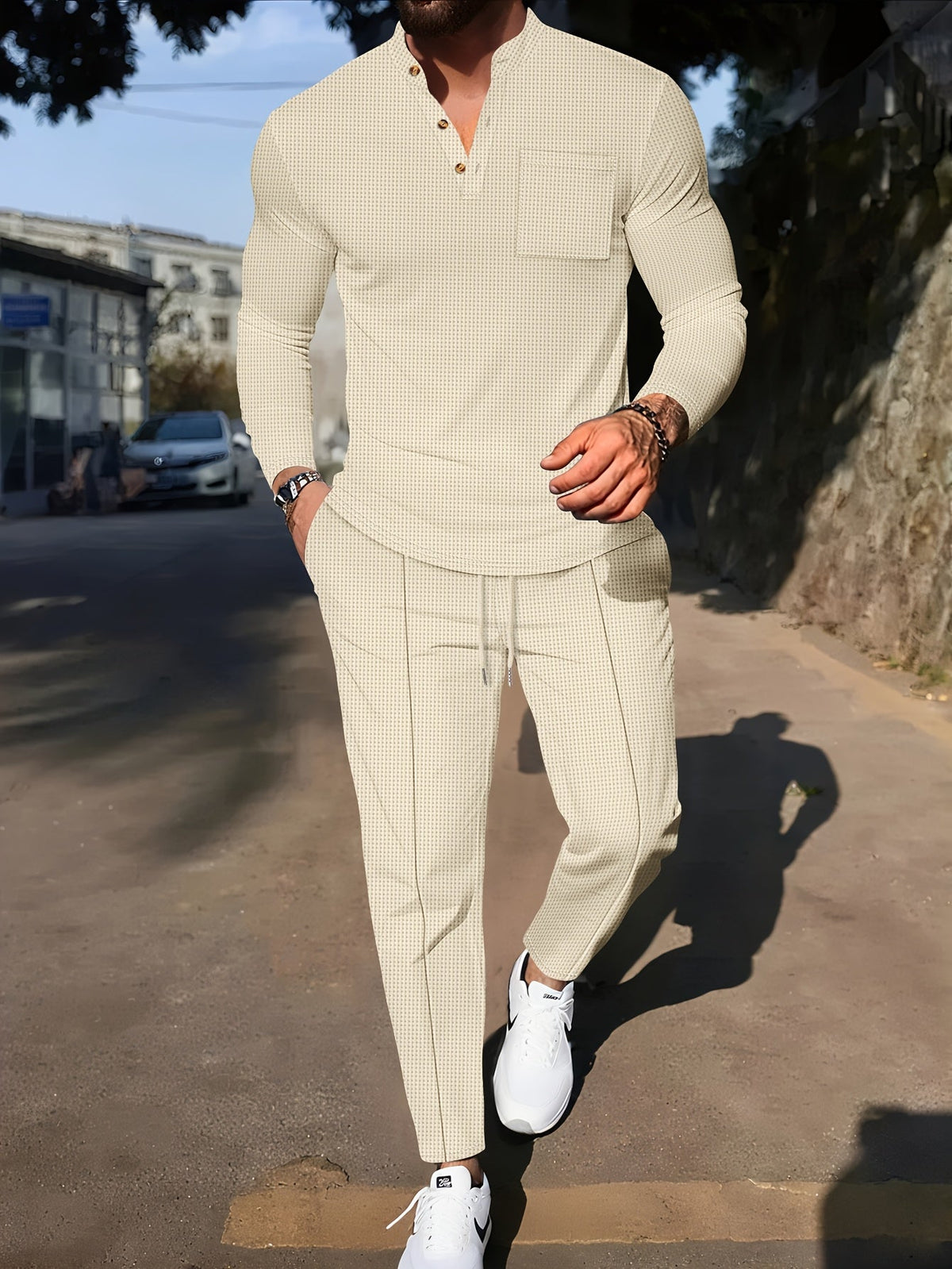 Harry | Elegant Textured Two Piece Tracksuit Set