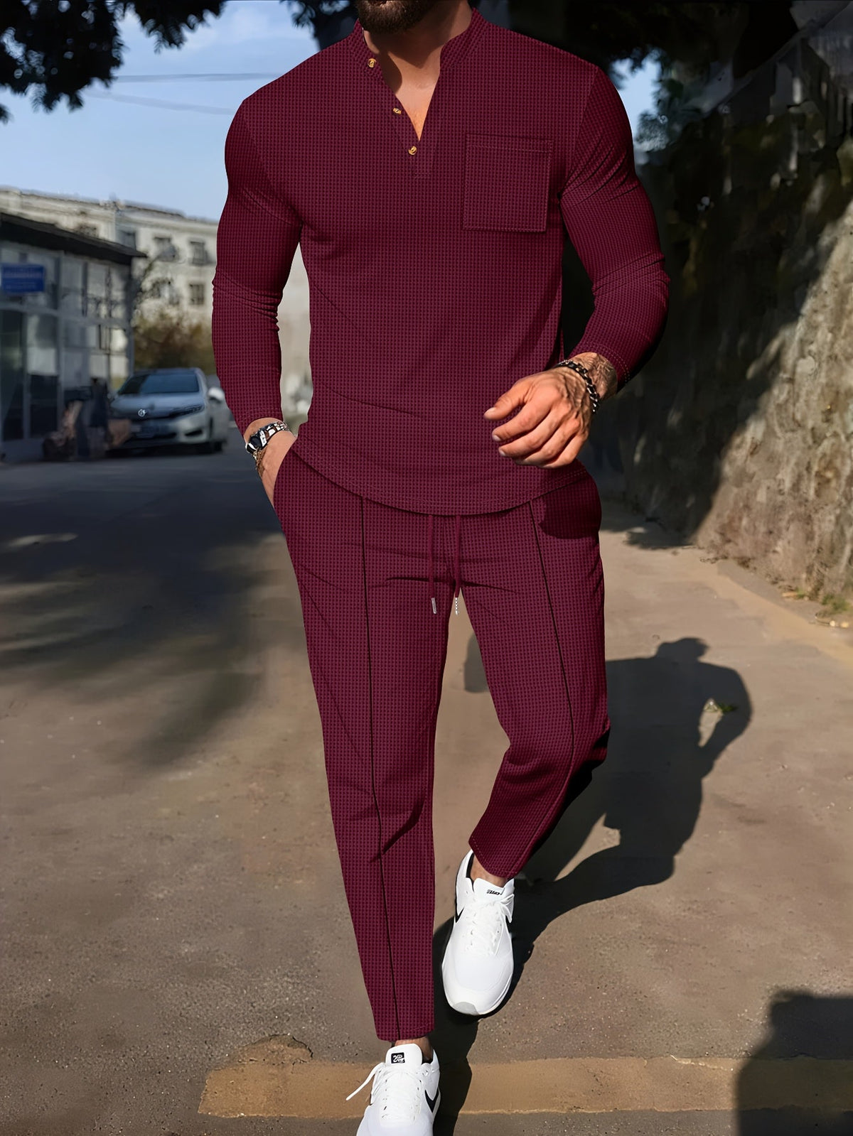 Harry | Elegant Textured Two Piece Tracksuit Set