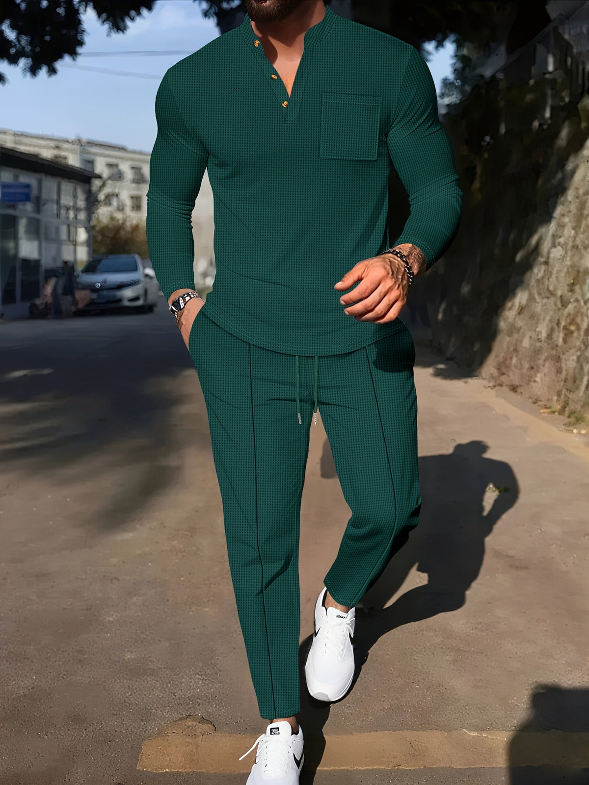 Harry | Elegant Textured Two Piece Tracksuit Set