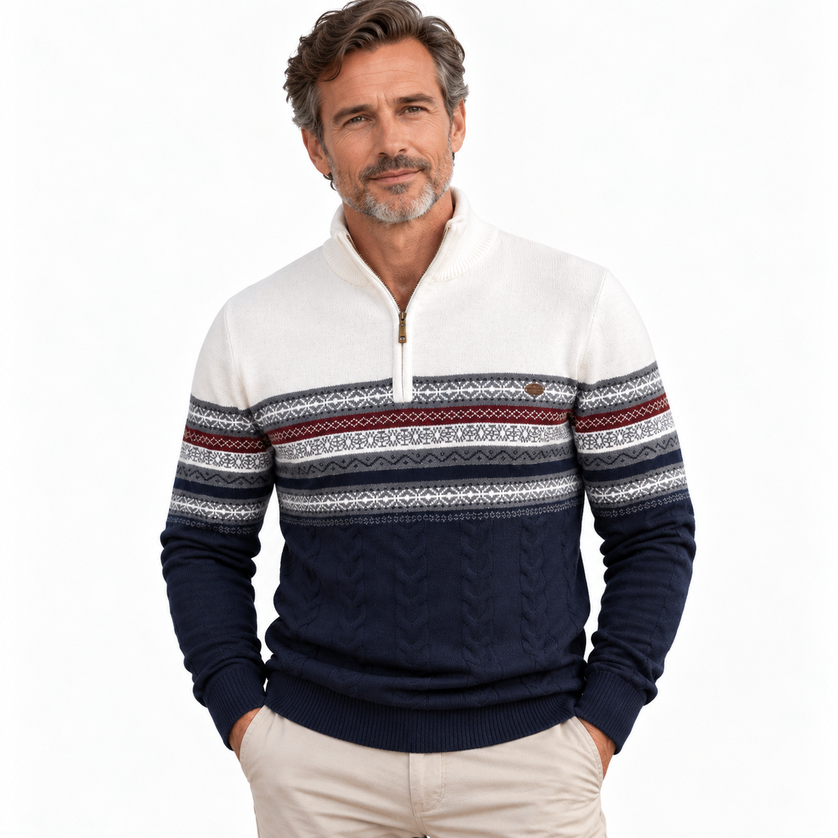 Harry | Fair Isle Half-Zip Mens Christmas Jumper