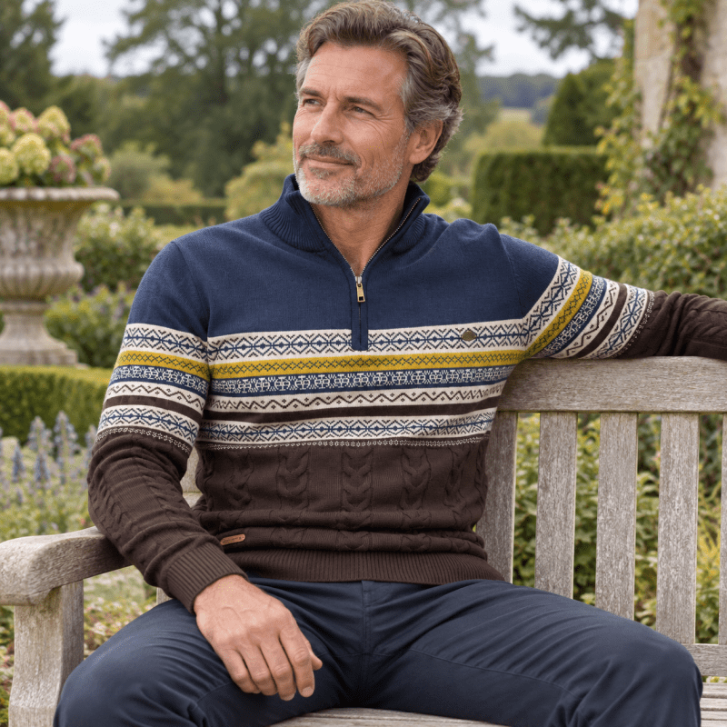 Harry | Fair Isle Half-Zip Mens Christmas Jumper