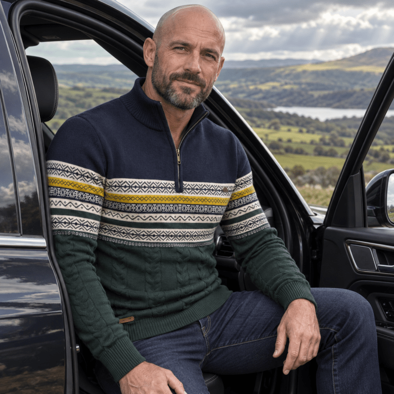 Harry | Fair Isle Half-Zip Mens Christmas Jumper