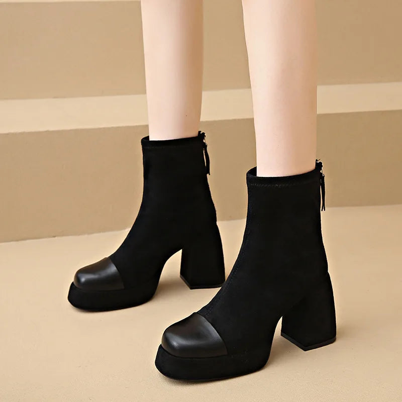 Hazel | Refined Platform Chunky Heel Womens Boots