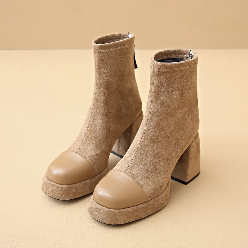 Hazel | Refined Platform Chunky Heel Womens Boots