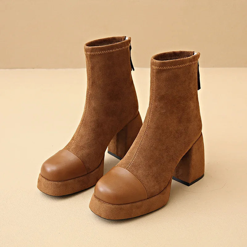 Hazel | Refined Platform Chunky Heel Womens Boots