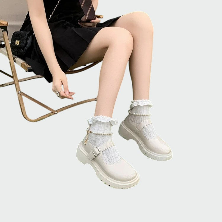 Hazel | Sophisticated Glossy Platform Mary Jane Shoes