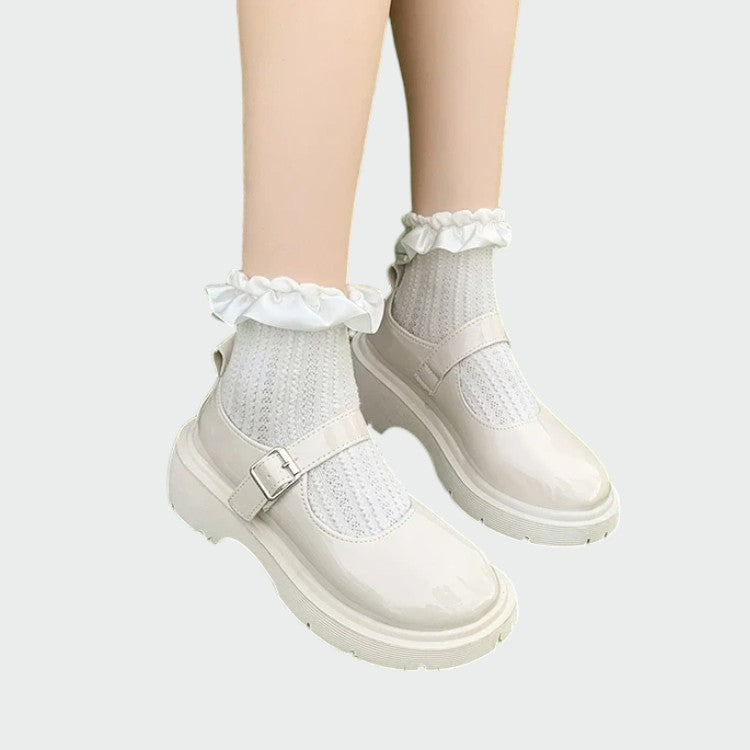 Hazel | Sophisticated Glossy Platform Mary Jane Shoes