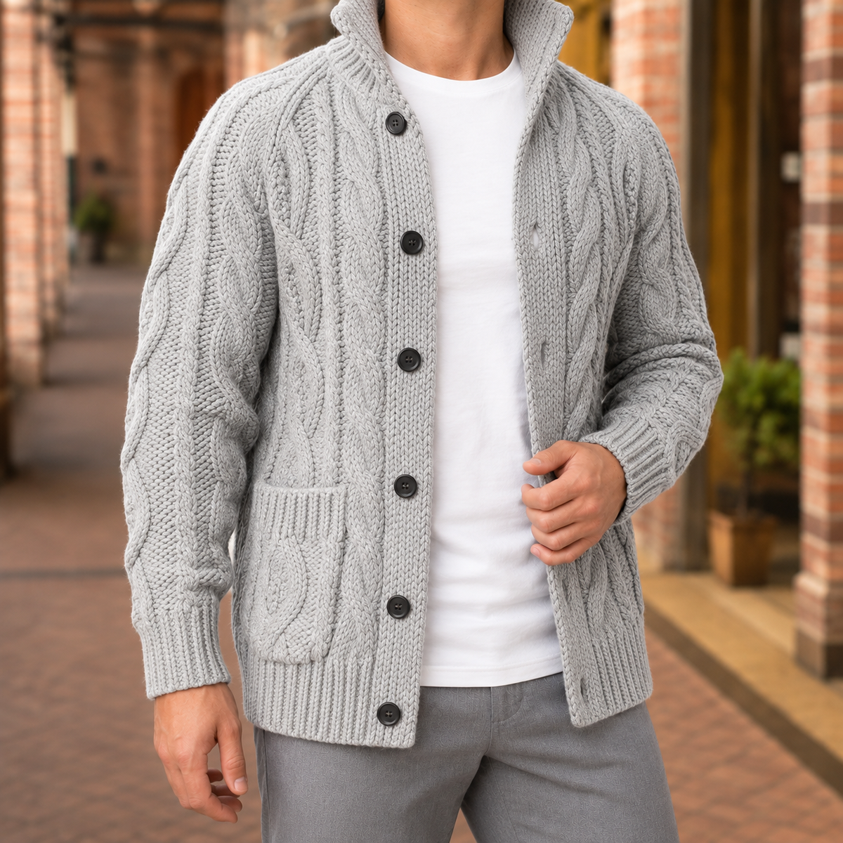 Henry | Chunky Button Front Mens Knit Jumper