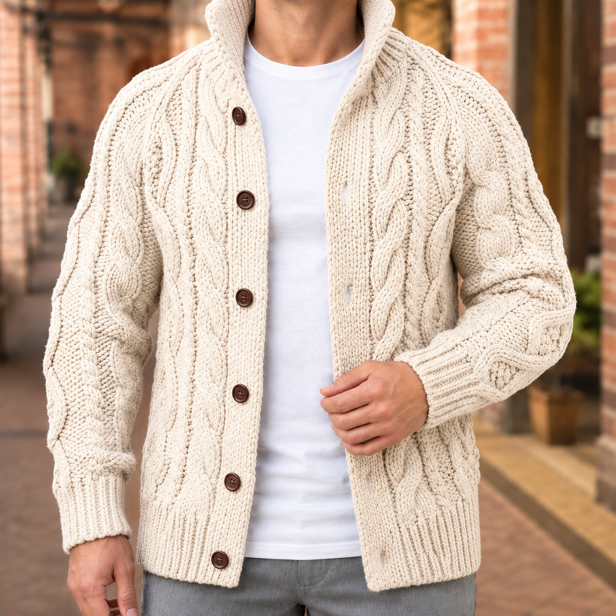 Henry | Chunky Button Front Mens Knit Jumper