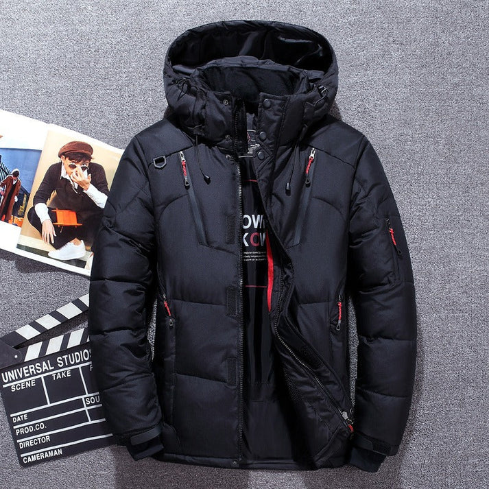 Henry | Polished Padded Mens Parka Jacket with Detachable Hood