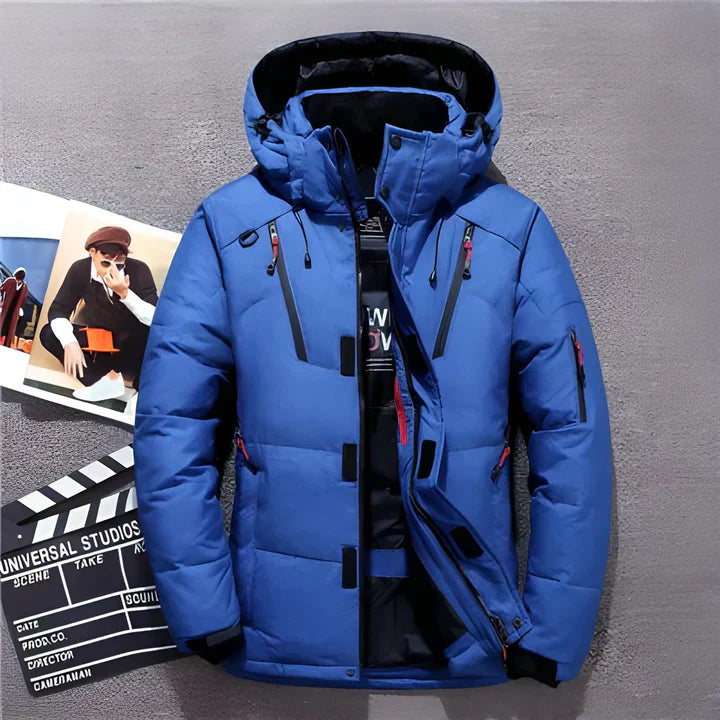 Henry | Polished Padded Mens Parka Jacket with Detachable Hood