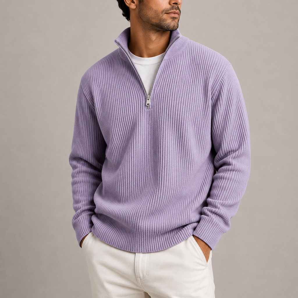 Henry | Timeless Ribbed Quarter-Zip Mens Knit Jumper