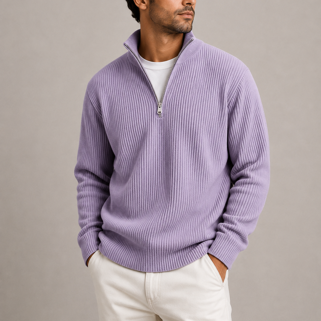 Henry | Timeless Ribbed Quarter-Zip Mens Knit Jumper