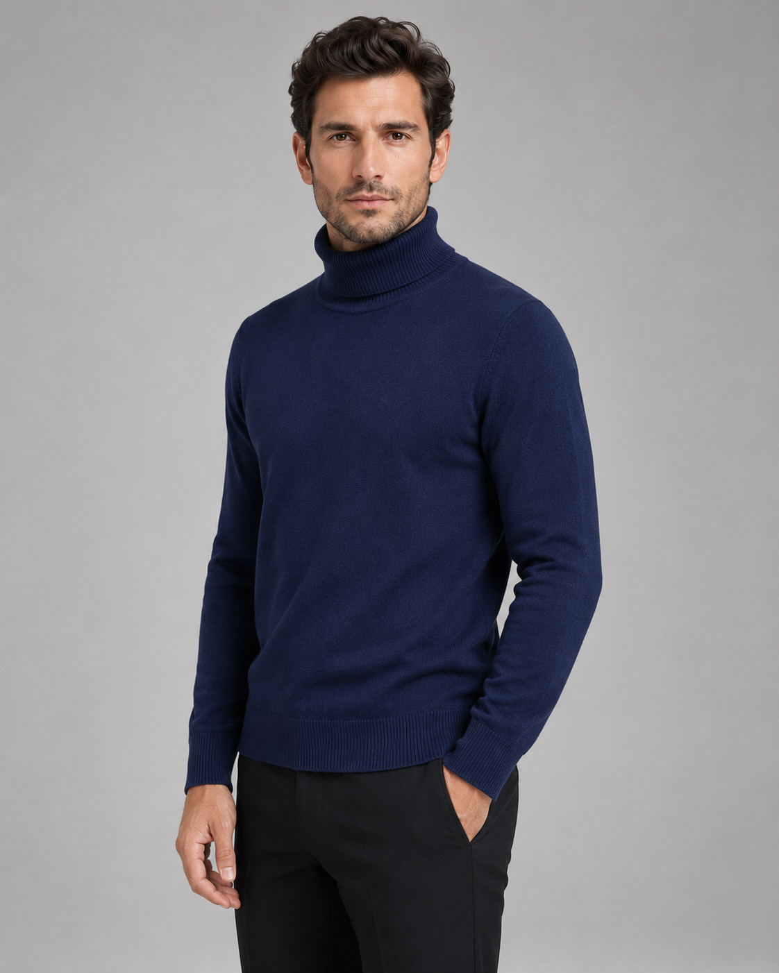 Hudson | Roll Neck Mens Knit Jumper