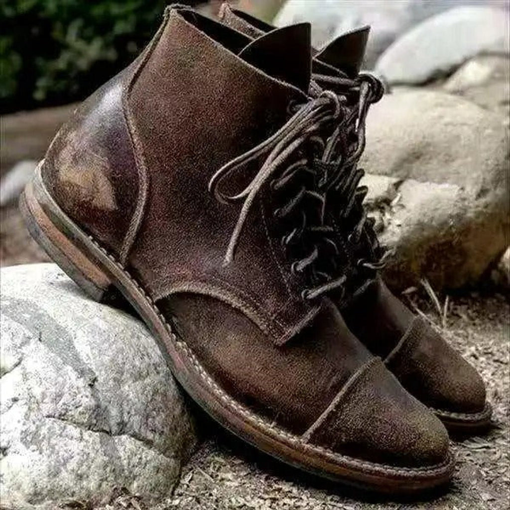 Hugo | Elegant Cap-Toe Lace-Up Mens Boots