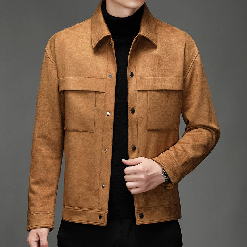 Hunter | Classic Suede Jacket with Point Collar