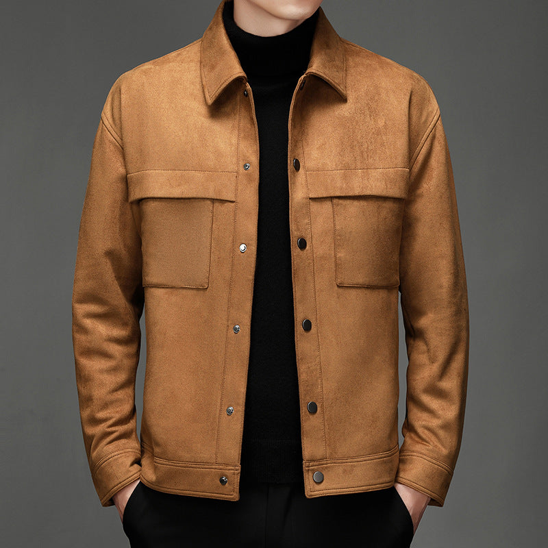 Hunter | Classic Suede Jacket with Point Collar