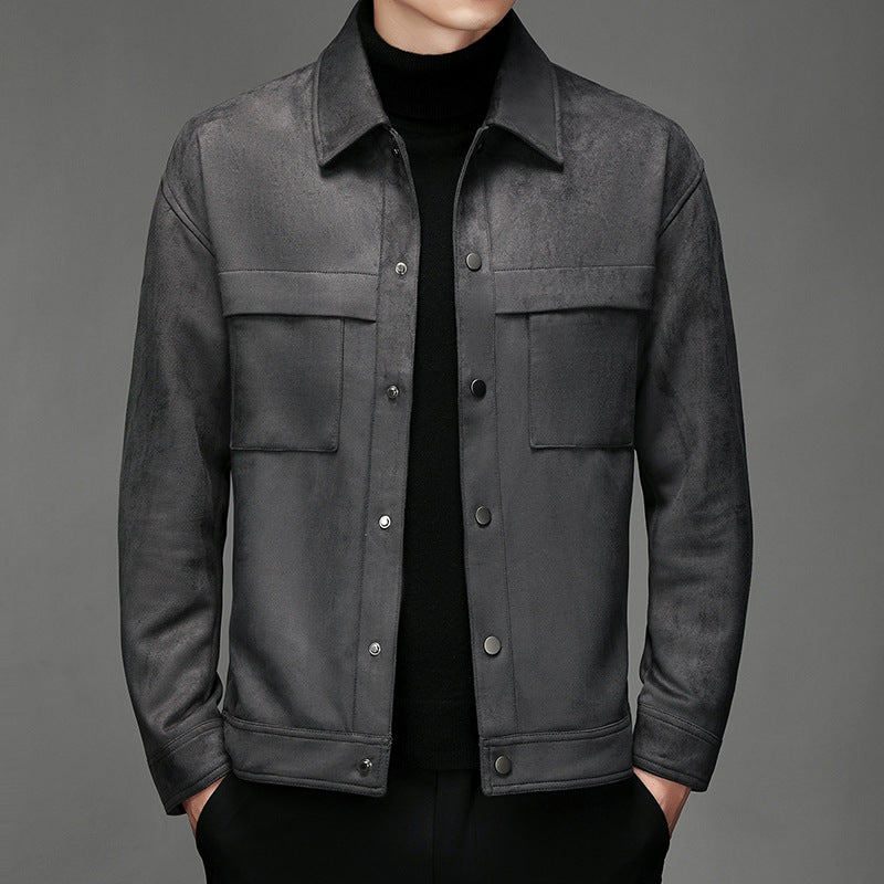 Hunter | Classic Suede Jacket with Point Collar