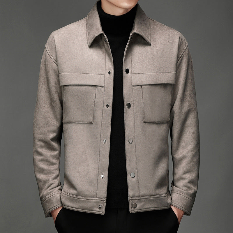 Hunter | Classic Suede Jacket with Point Collar