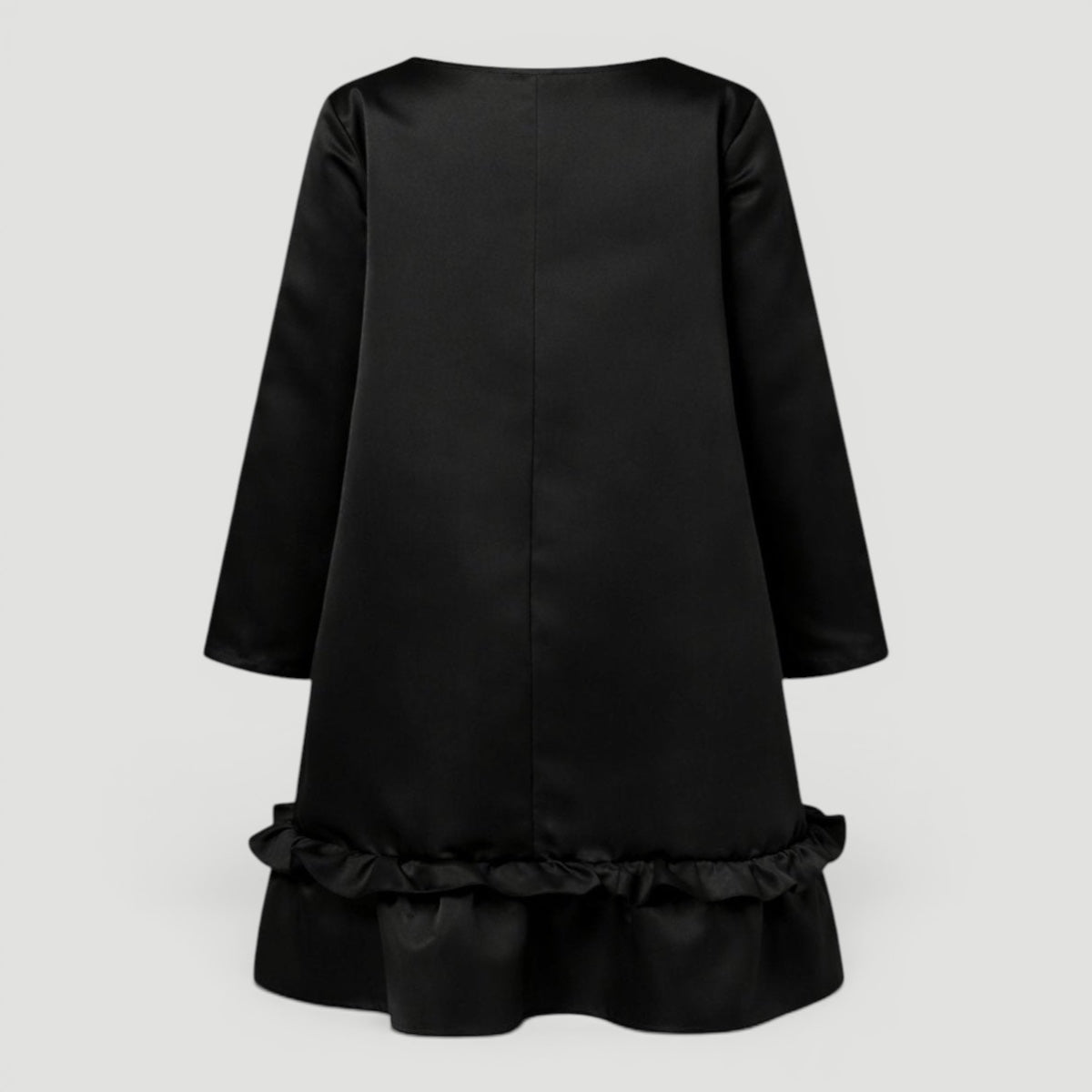 Imogen | Elegant Satin Ruffle Hem Christmas Dress