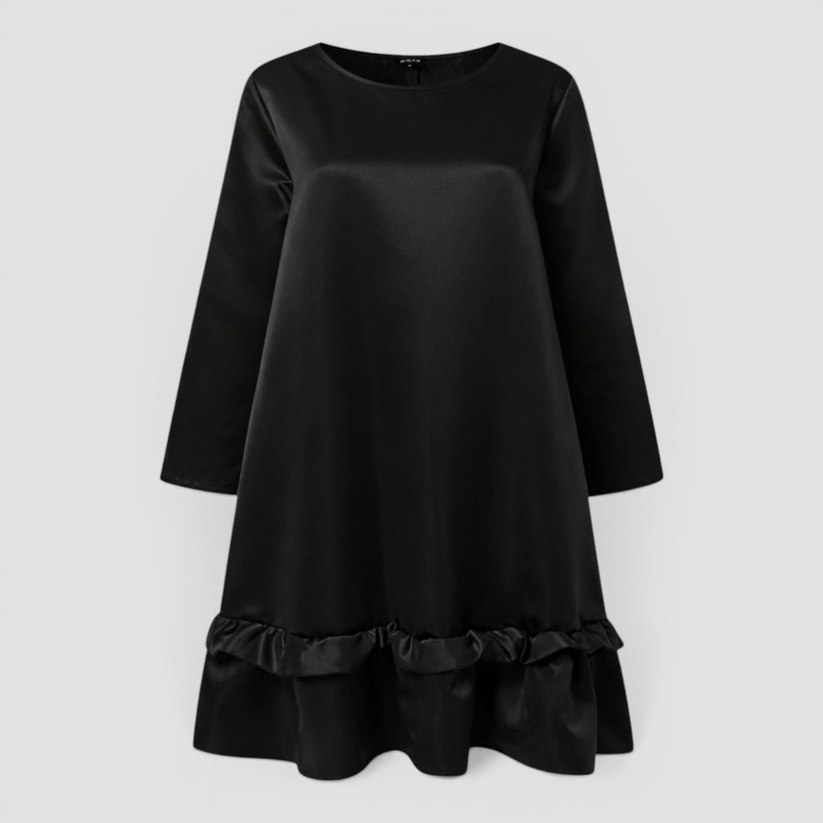 Imogen | Elegant Satin Ruffle Hem Christmas Dress