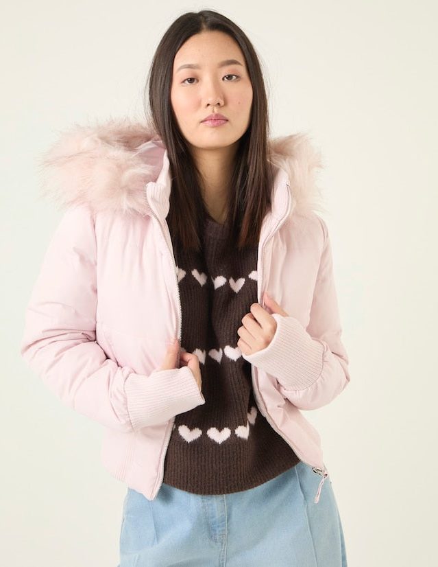 Iris | Classic Faux Fur Coat Cropped Hooded Puffer Jacket