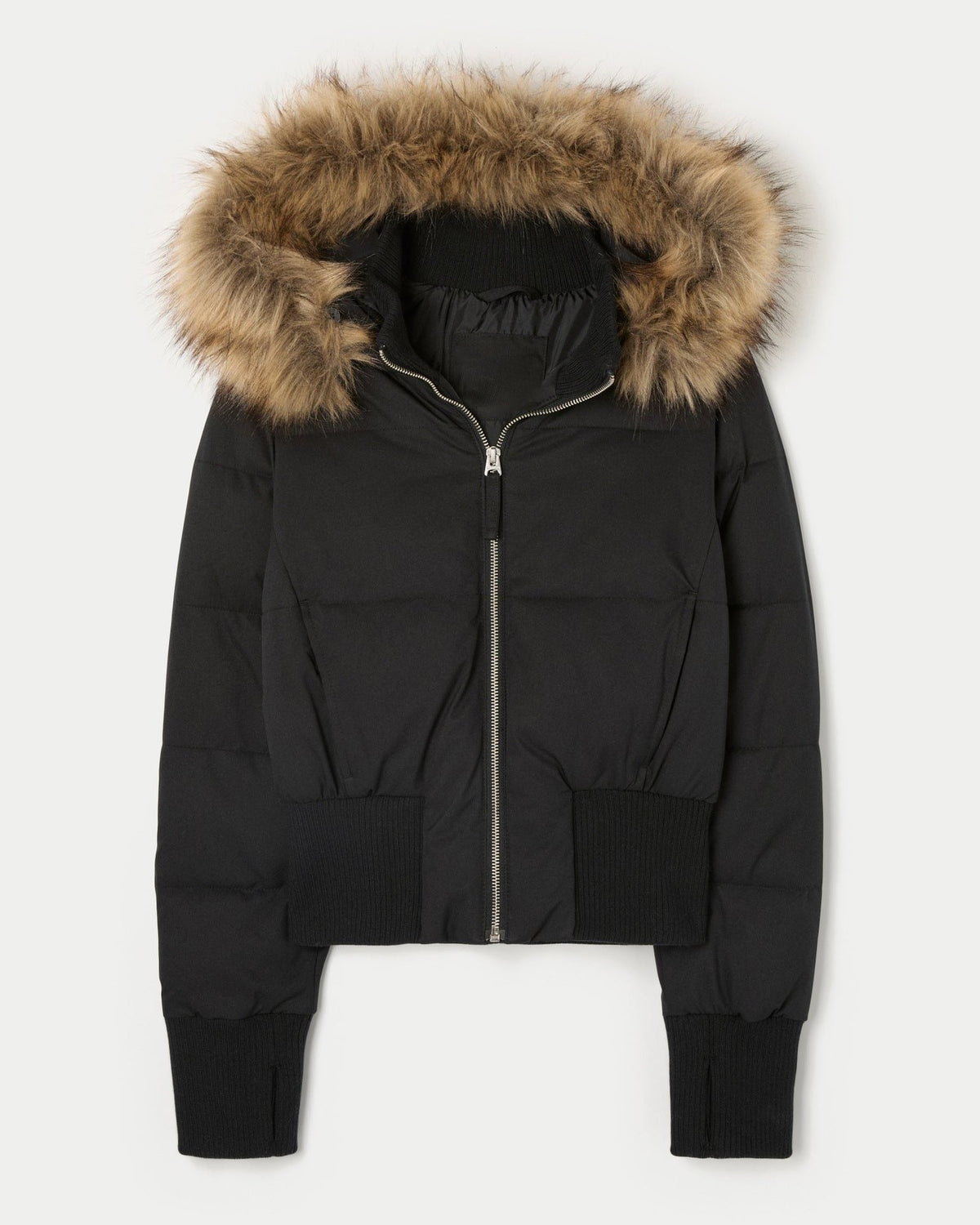 Iris | Classic Faux Fur Coat Cropped Hooded Puffer Jacket