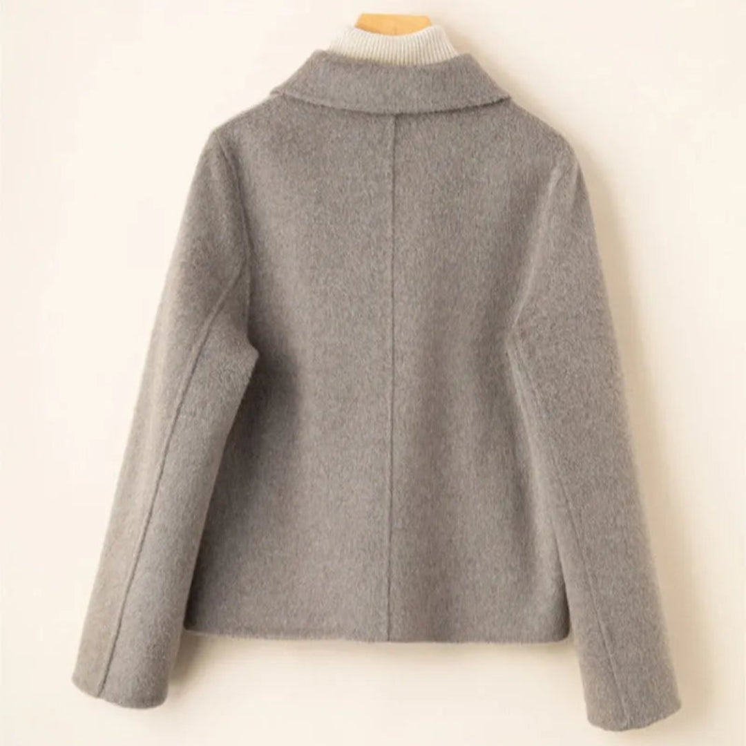 Iris | Cosy Double-Breasted Wool Coat with Doll Collar